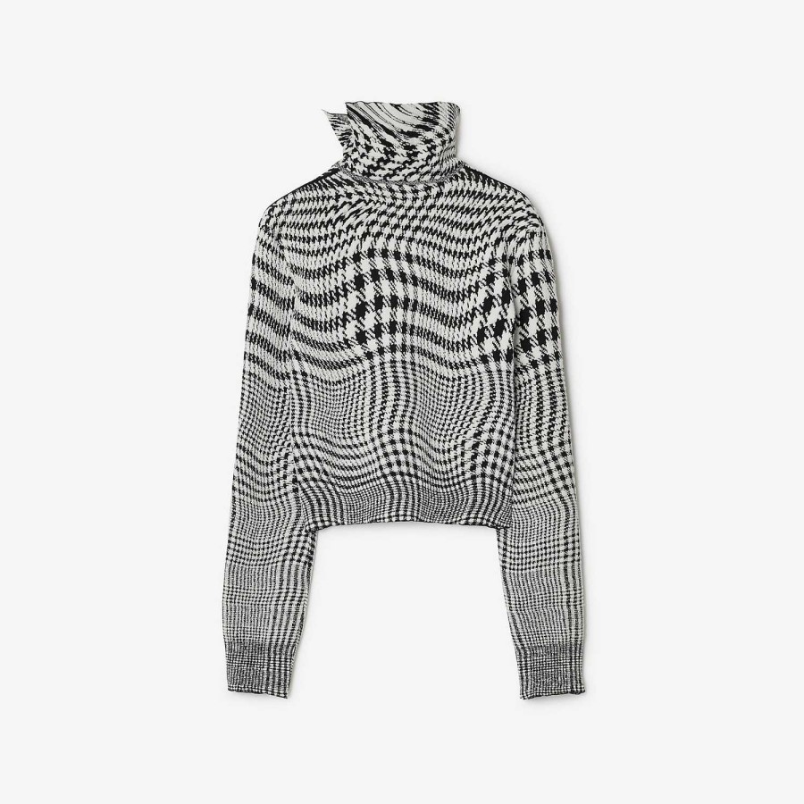 Kobiety Burberry Dzianina | Sweter z domieszką wełny w pepitkę Monochromia