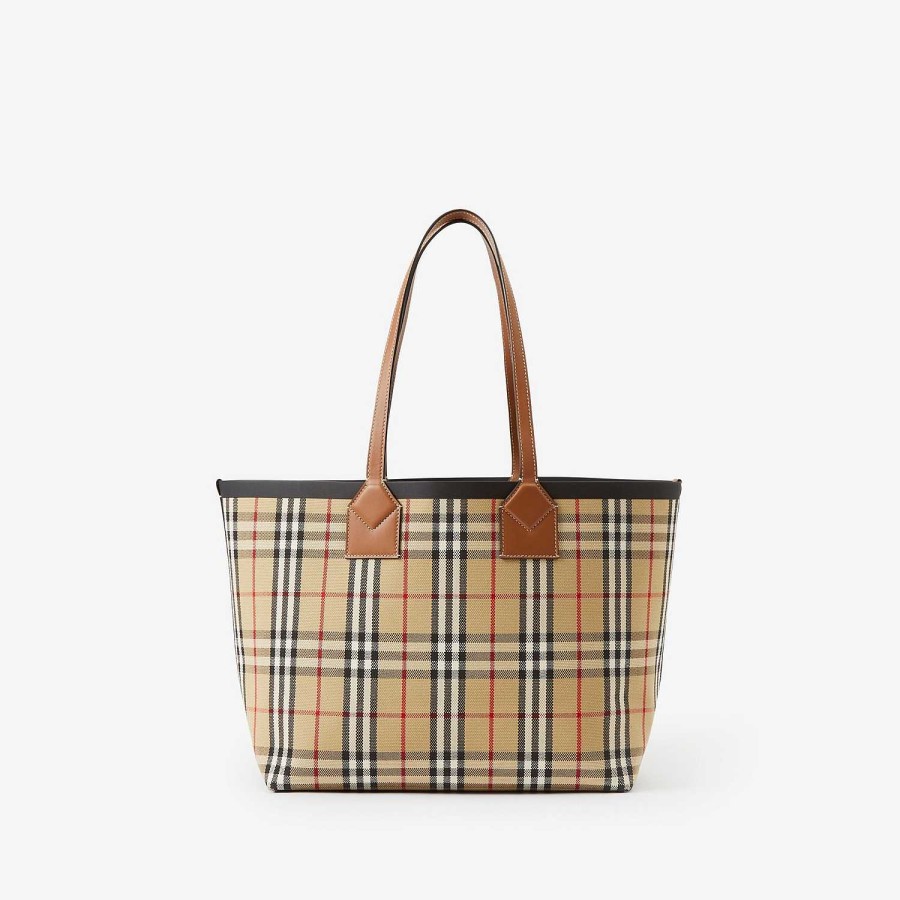 Kobiety Burberry Spersonalizowane prezenty|Sprawdź|Torebkę|Na ramię | Średnia torba London Wrzosiec Brązowy/Czarny