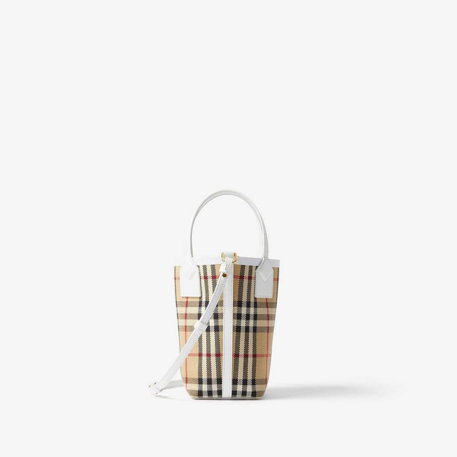 Kobiety Burberry Spersonalizowane prezenty|Mini|Crossbody | Mini torebka London Archiwalny beż/biały