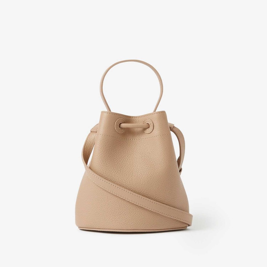 Kobiety Burberry Crossbody | Mała torba typu Bucket Tb Owsiany beż