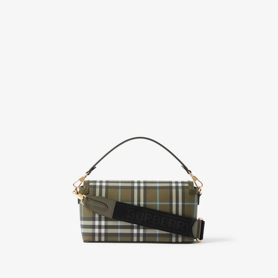 Kobiety Burberry Sprawdź|Crossbody | Torba na notatki z górnym uchwytem Zielona oliwka