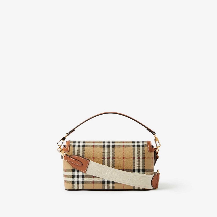 Kobiety Burberry Sprawdź | Ramię | Crossbody | Torba na notatki z górnym uchwytem Briar Brown