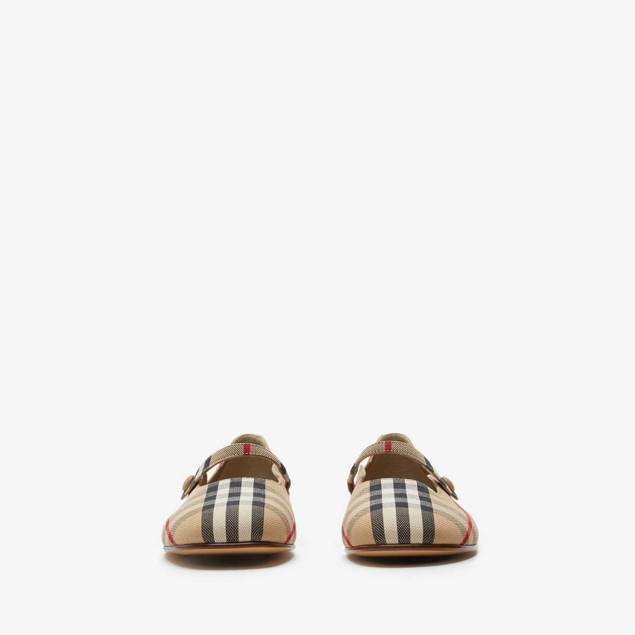 Dzieci Burberry Buty | Sprawdź buty Mary Jane Flats Archiwalny beż