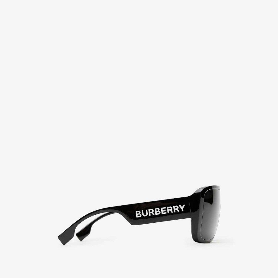 Kobiety Burberry Okulary słoneczne | Ponadgabarytowe okulary przeciwsłoneczne z logo Błyszczące czarne